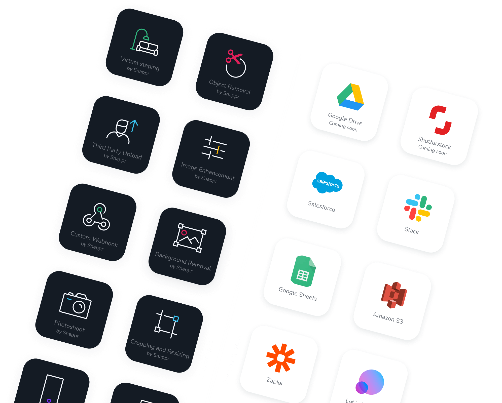 Snappr tools and integrations with all of your favorite third-party visual 